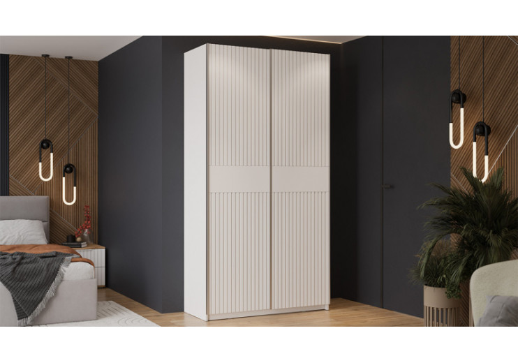 Шкаф-купе с 2 глухими дверями «Оскар Хилтон» Ручка серебро, Белый снег, Белый матовый