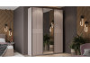 Шкаф-купе с 2 глухими и 1 зеркальной дверями «Оскар Хилтон» Ручка черная, Кашемир, Кашемир сатин