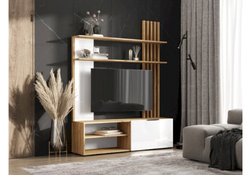  Гостиная Роджина (дуб крафт/белый глянец)