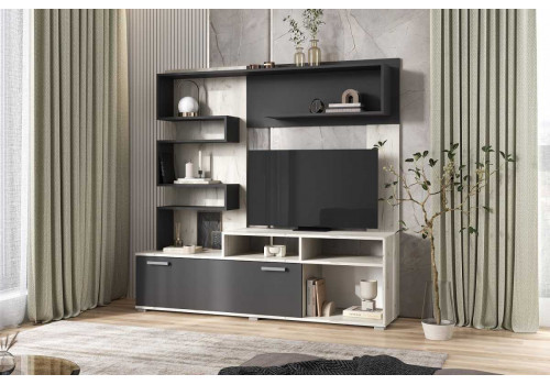 ГОСТИНАЯ РИЦА (ДУБ КРАФТ БЕЛЫЙ, ГРАФИТ)