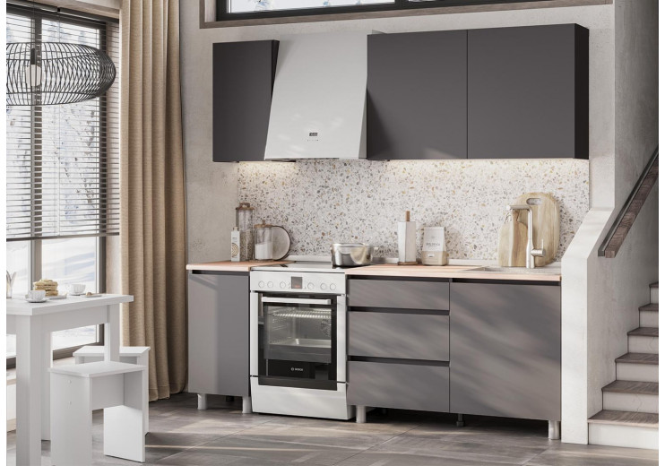 Кухня «Денвер» Графит 160 см